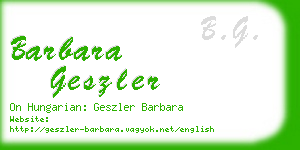 barbara geszler business card